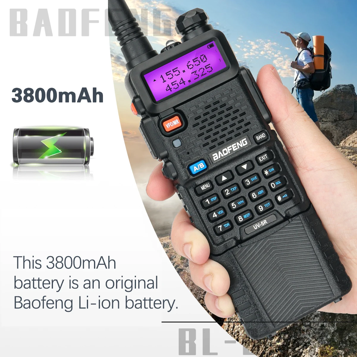 Baofeng UV-5R – Walkie-Talkie Doble Banda UHF/VHF Largo Alcance - imagen 2