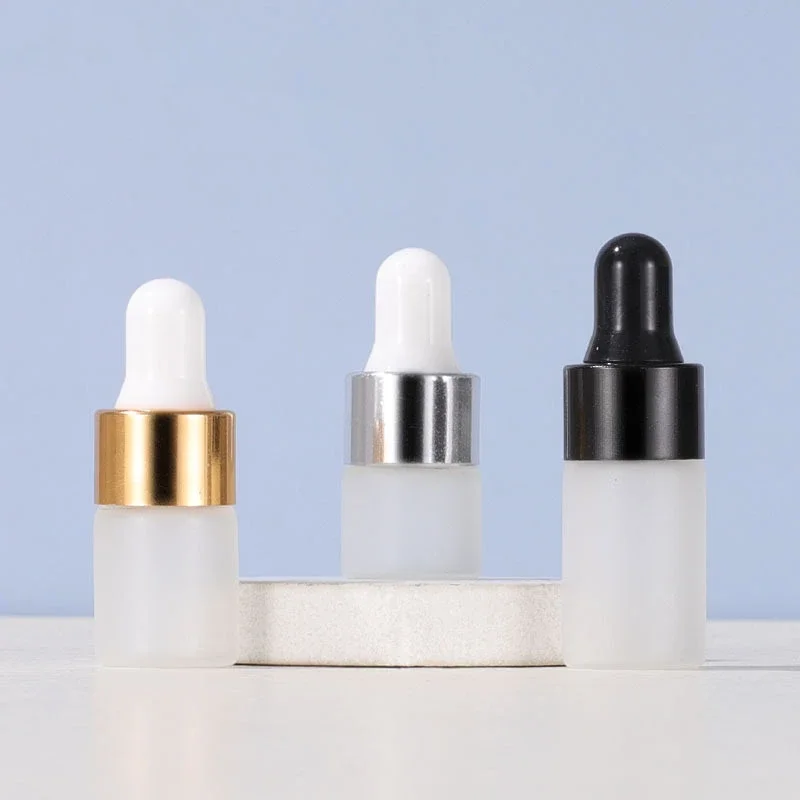 

1-5ml Dropper Bottle Small Fine Oil Clear Frosted Glass Sample Essence Separate Empty Essential Oils Bottles Refillable Vials