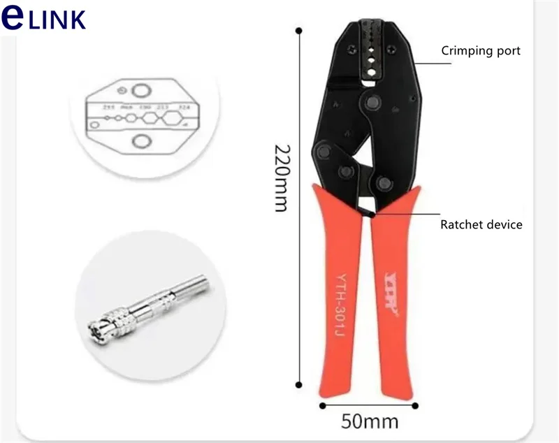 Assembly Crimping Pliers for Optical Fiber Parts, 301J, Applicable to SC/FC/lc/St