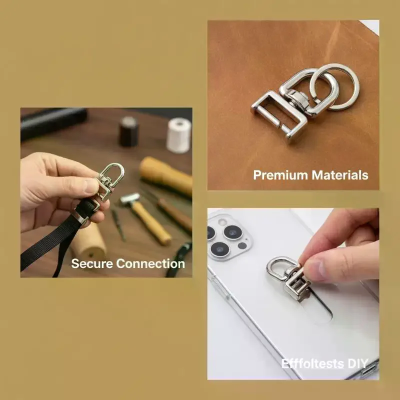 5PCS Zinc Alloy Swivel D Ring Clasps 360 Degree Rotation Rust Resistant For DIY Bag Pet Collar Sewing Projects