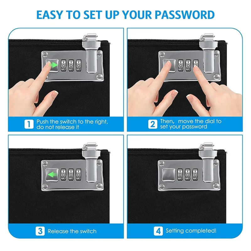 

AED7-2 шт. запираемые карманы для денег, безопасный нейлоновый кошелек с замком, банковская сумка с застежкой-молнией для путешествий, наличных, ювелирных изделий, паспорта