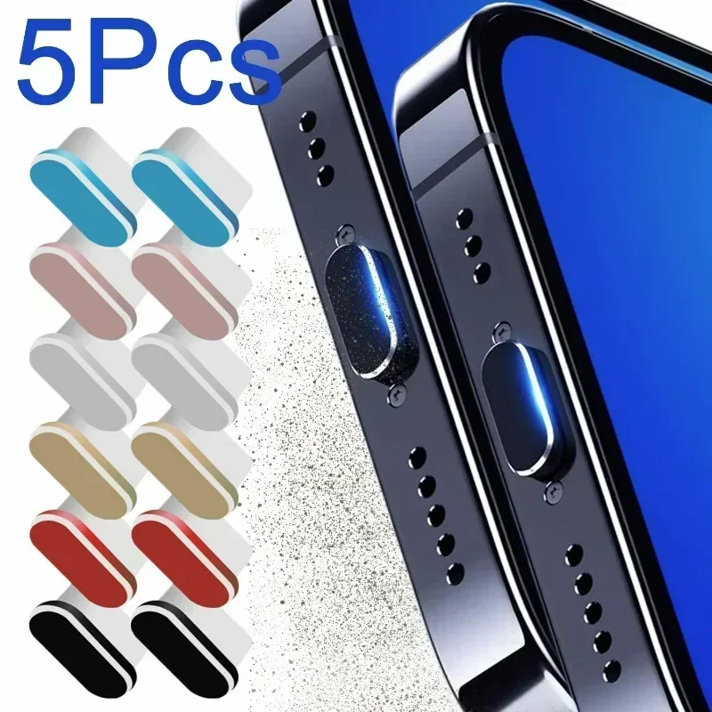 1/5pcs USB C Dust Cover Plugs Type C Charging Port Cap for IPhone 15 Pro Max Plus Samsung Anti Lost Phone Charms Dirt Protector