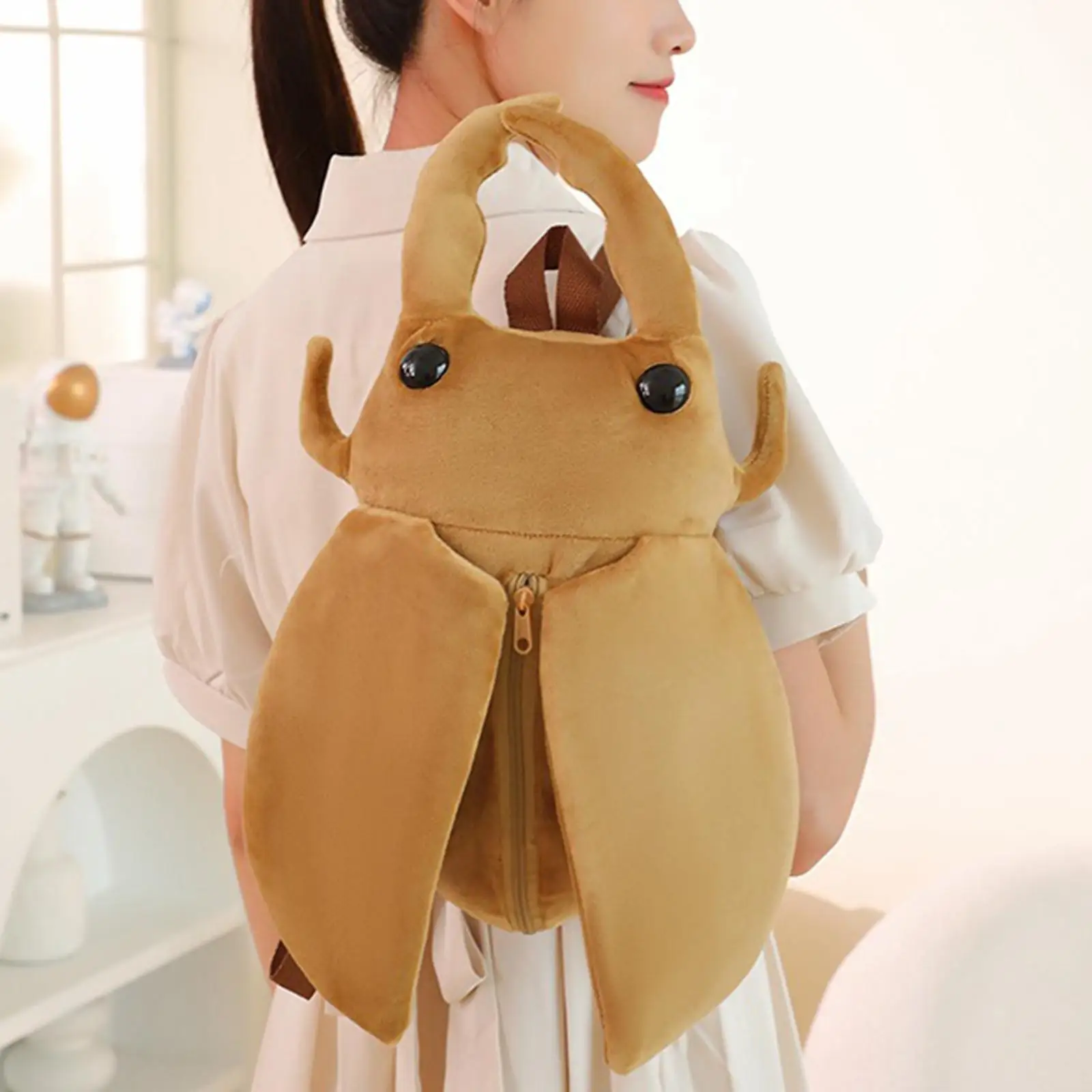 Backpack Fun Fashion Unique Novelty Cartoon Rhinoceros Beetle Anime Backpack Toy Animal Shoulder Bag for Girls Women Children