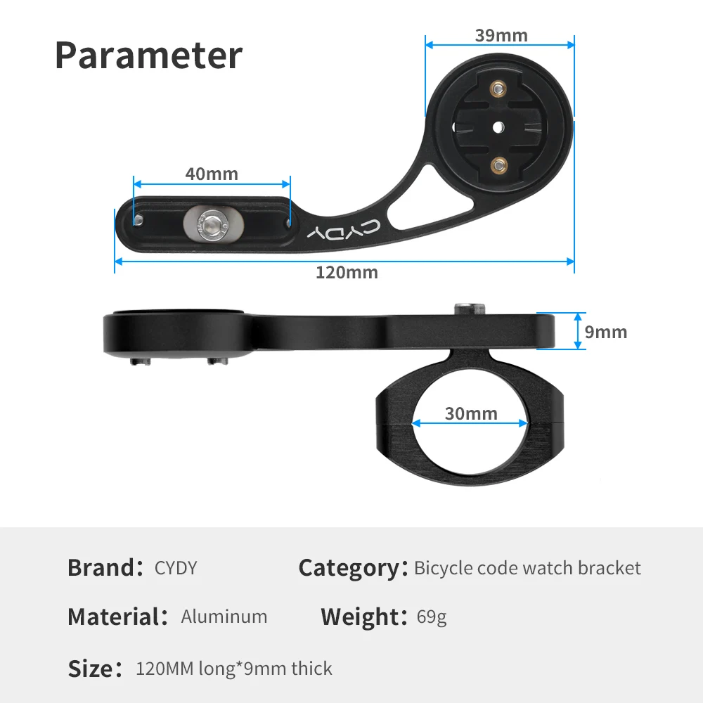 Cydy-soporte para manillar de bicicleta Garmin Edge, montaje de aleación para Gopro, Bryton Rider, Gps, velocímetro, Wahoo