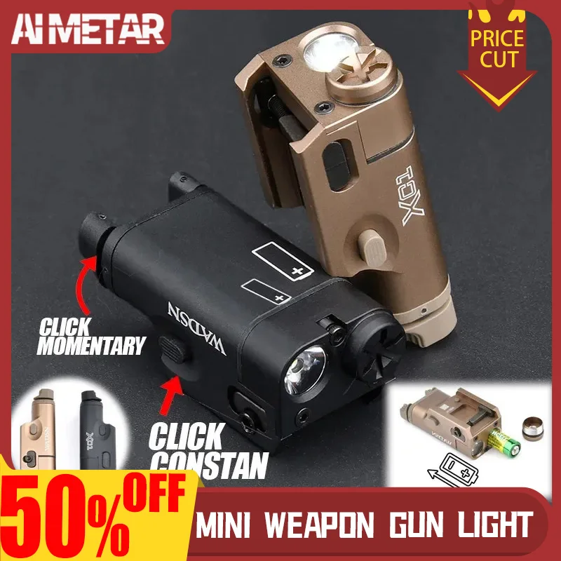 

Tactical XC1 Metal Sure Weapon Gun Light, Airsoft Pistol Flashlight for Glock G17, 18, 19, 22, 23, Mini Flashlight Fit 20mm Rail