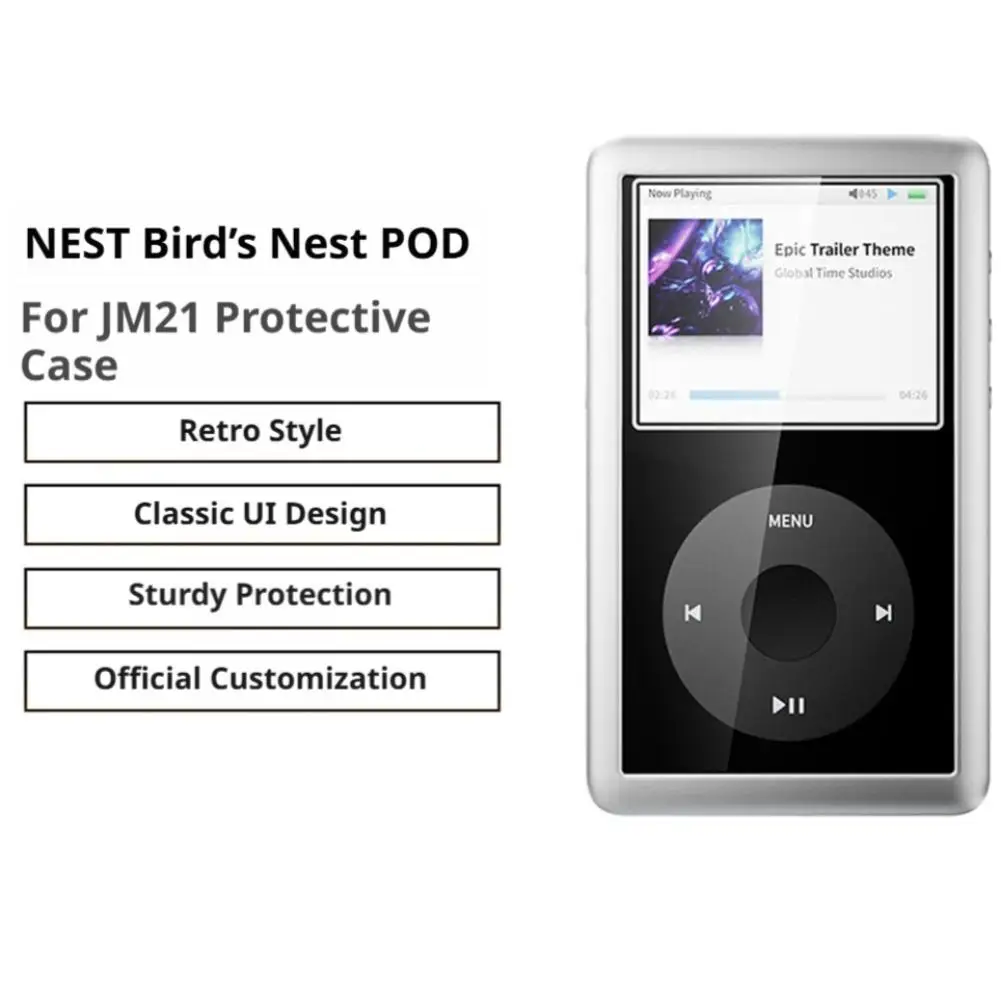 Ganzkörper-Schutzhülle für den tragbaren HIFI-Player FiiO JM21 Nest Pod, Anti-Drop-Abdeckung mit Displayschutzfolie und Schraubbefestigung – Detail 1