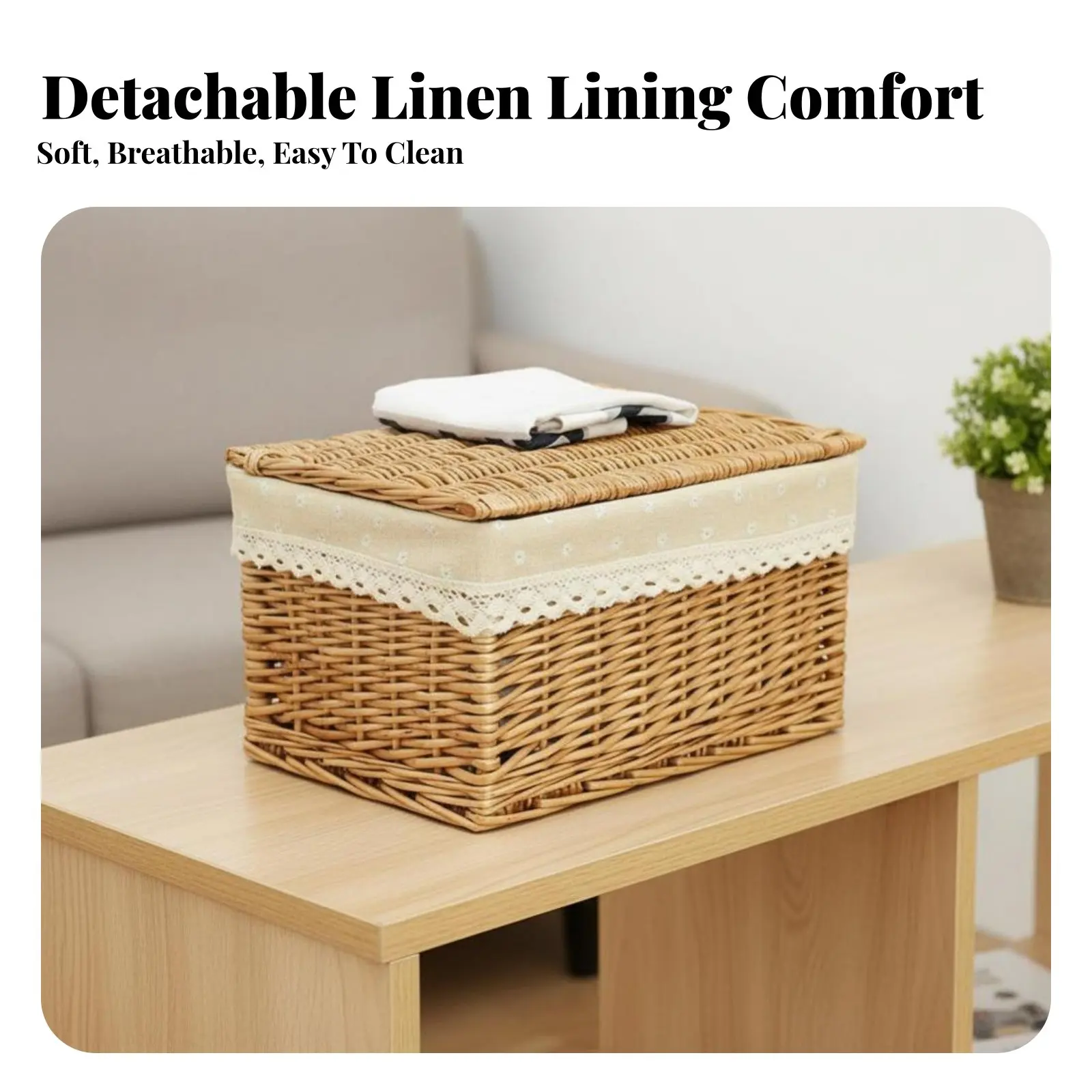 

Набор плетеных корзин с крышками, ручной работы, многофункциональные, вставляемые в другую, штабелируемые, для любителей декора, для полок