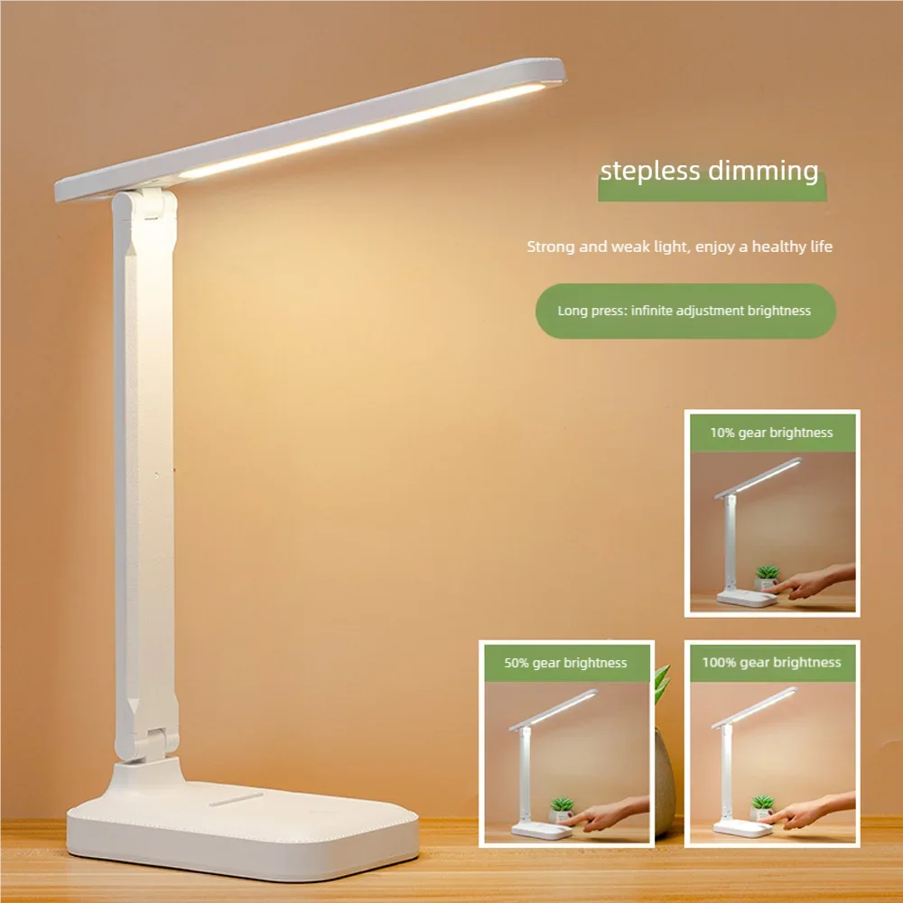 LED desk lamp eye-care students study reading lamp writing homework special bedroom bedside lamp can be rechargeable plug dormit