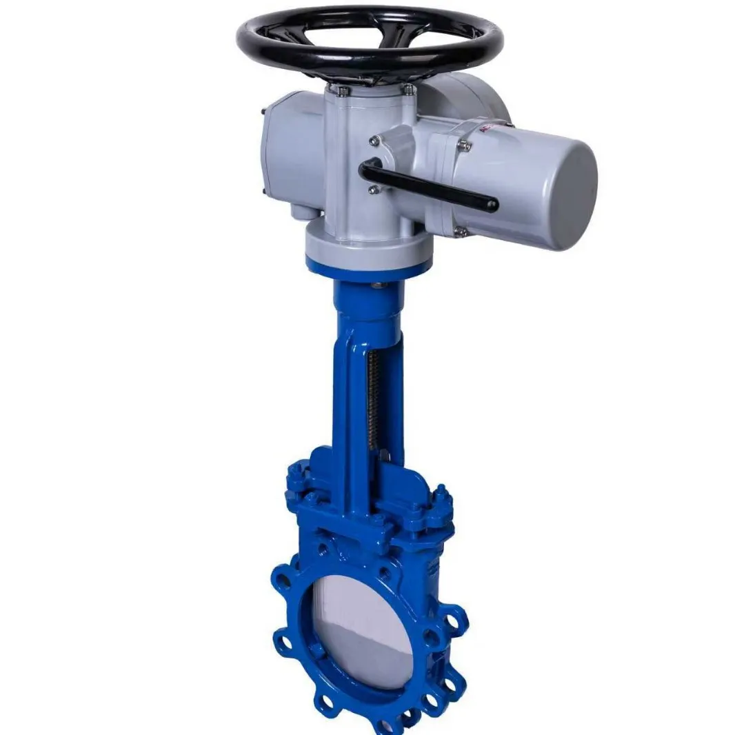 Electric knife gate valve Paper slag packaging industry Stainless steel knife gate valve Soft seal pull-out electric gate valve