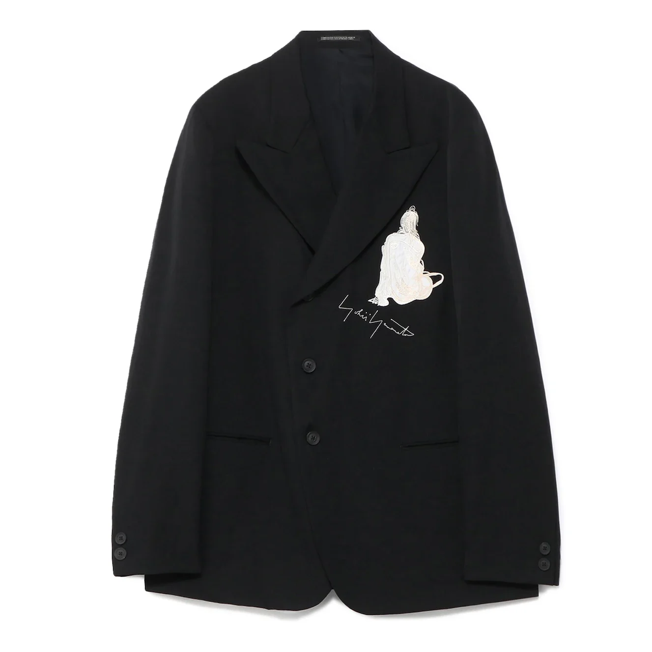 

YOJI OOAK Original BLACK JACKET punctured fine embroidered suit with embroidery sitting on the chest