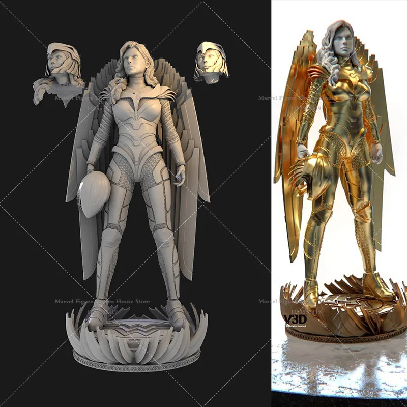 1/24 1/12 Scale DC Wonder Woman Diana Prince Intellectual Museum Worker Golden Armor Hero Version GK 3D Resin Un-panited Model