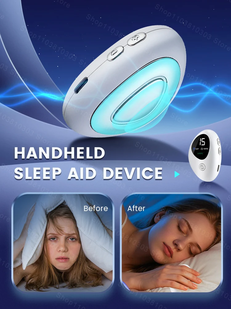 

Handheld Sleep Aid Device Microcurrent Sleep Apnea Aid Machine Smart Instrument for Sleep Well Insomnia Hypnosis Anxiety Relief
