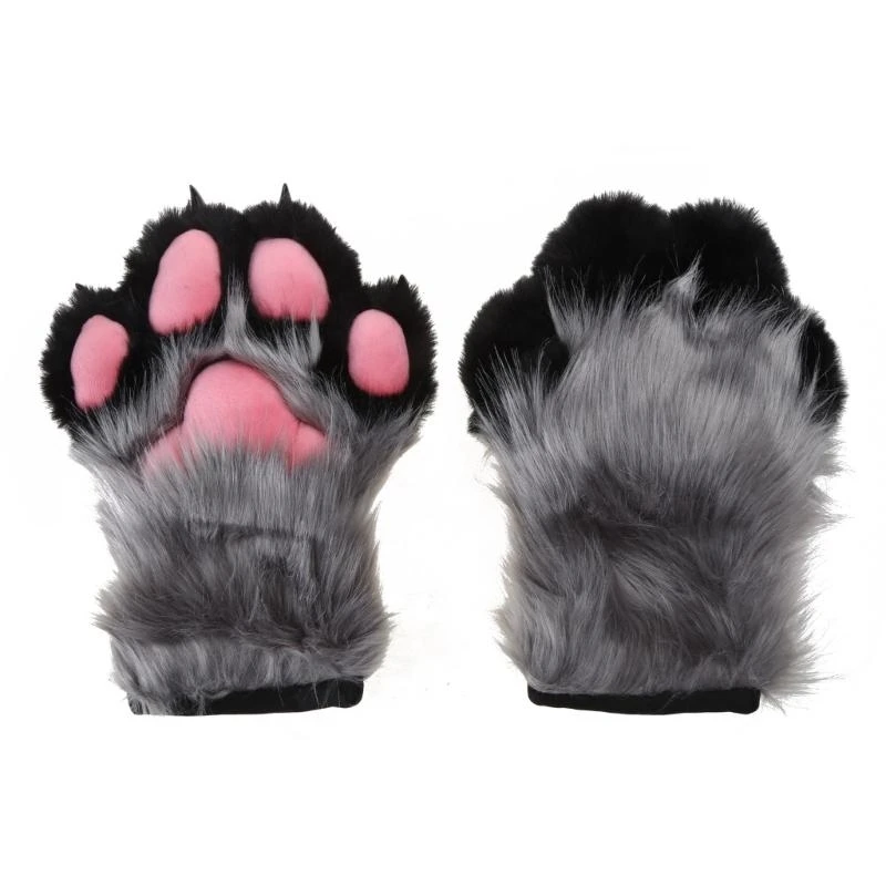 Keland Oreilles De Chat Gants à Pattes En Fourrure Et Queue De Loup - Accessoires Déguisement Halloween