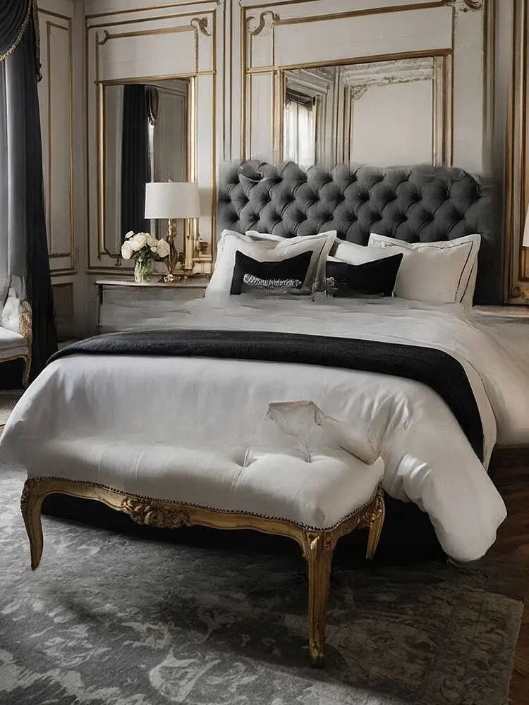 

Master bedroom double bed with soft backrest