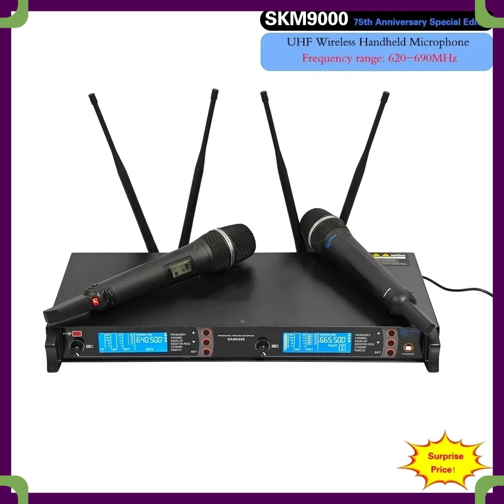 

Высококачественный беспроводной ручной микрофон SKM9000, специальная серия к 75-летию компании, профессиональный, 620-690 МГц