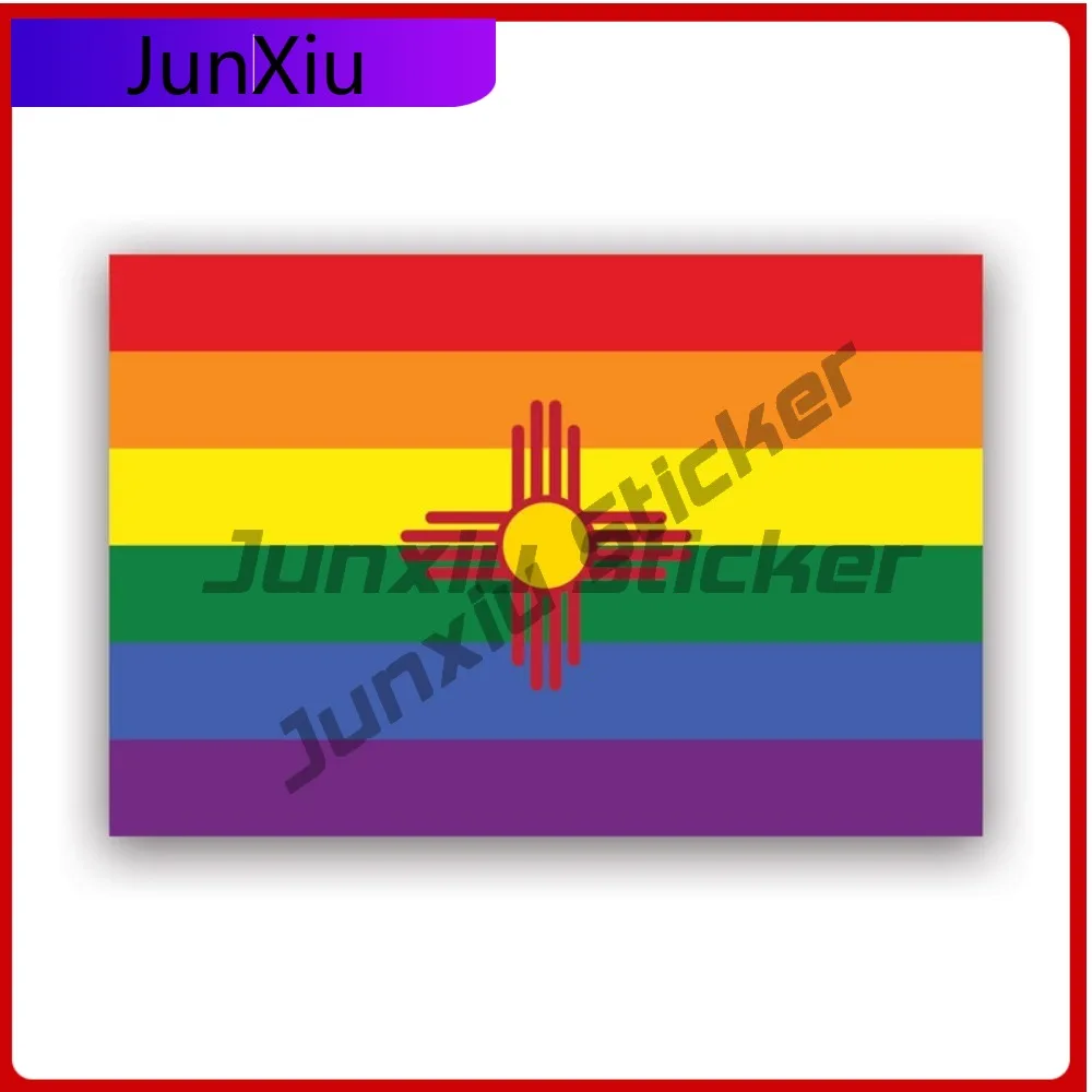 

Rainbow New Mexico Waterproof Fade Resistant Sport For Laptop Motorcycle Helmet Easy To Remove No Residue Decal Truck Car Body
