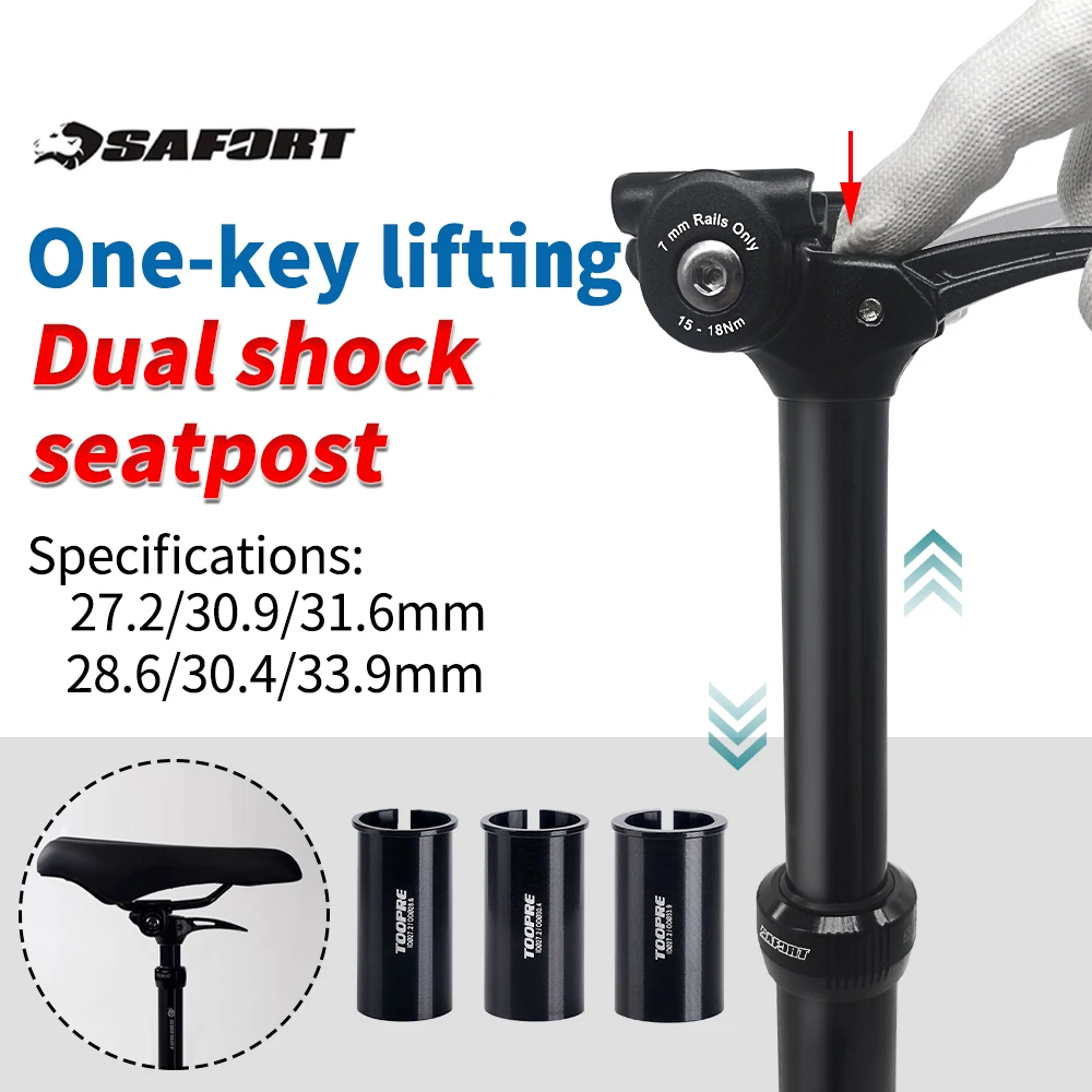 

Подседельный штырь SAFORT Bike Dropper, двойной амортизатор 450 мм, 120 ходов 27,2 28,6 30,4 31,6 33,9 30,9 мм, дорожная складная подъемная трубка MTB