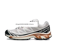 SALOMON XT-6 Mountain Summoner anti slip wear-resistant low cut outdoor functional men and women running shoes gray and white
