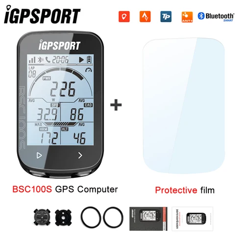 IGPSPORT-odómetro BSC100S ANT + GPS para ciclismo, ordenador para montar en bicicleta, velocímetro inalámbrico, soporte de potencia, pantalla grande de 2.6 pulgadas