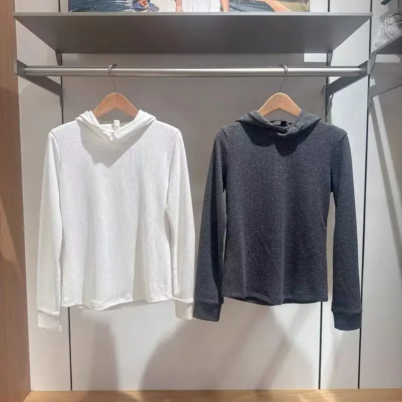 2026 Autumn New Women Golf Hooded Knit Sweater Long Sleeve Fashion Versatile Casual Sports Top