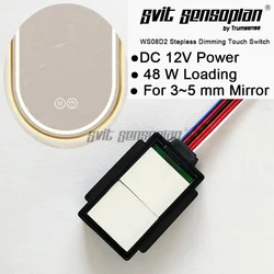 Trumsense WS08D2 Double Key LED Mirror Touch Switch to Control DC 12V  LED Strip on off and AC 220V anti-fog film Indepedently