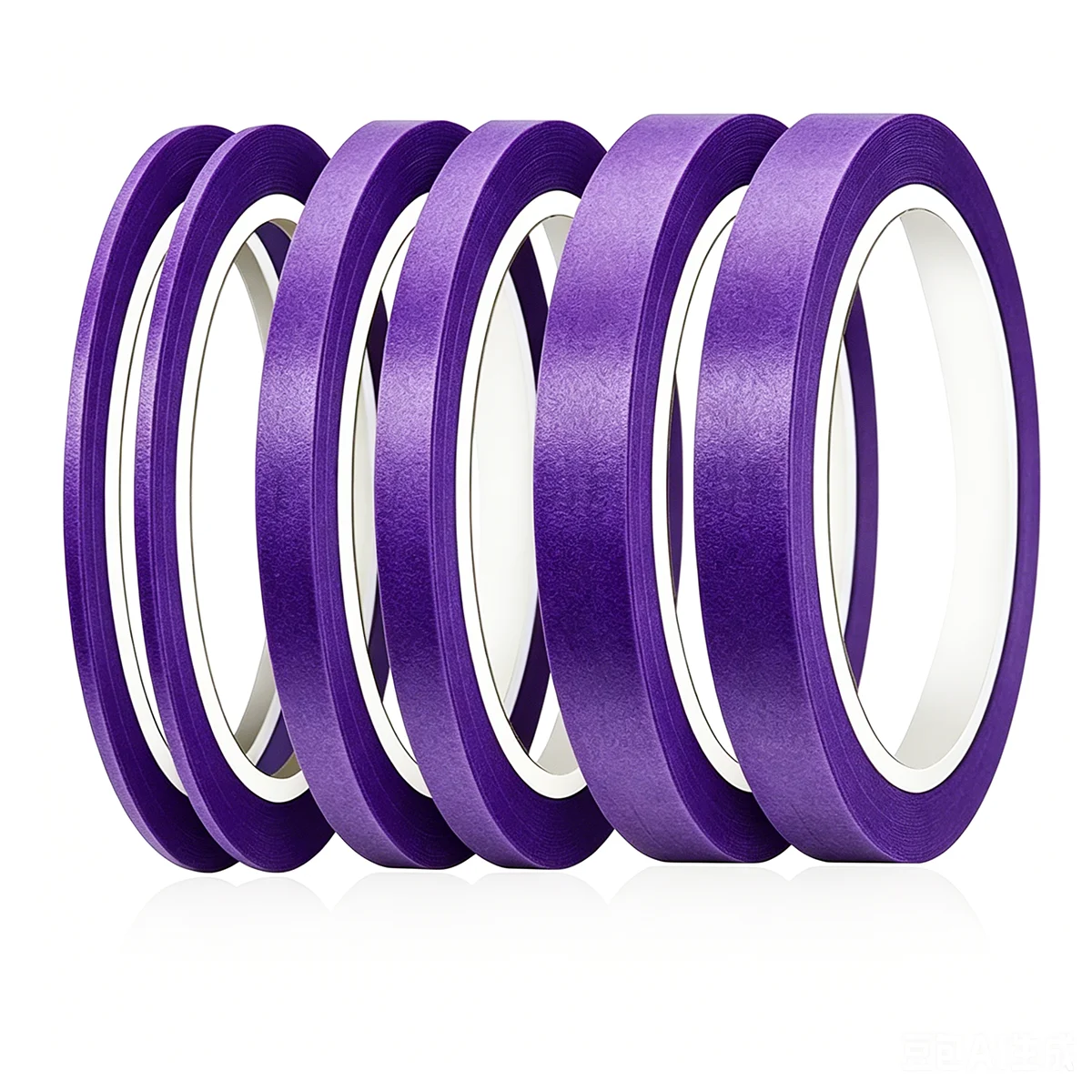3mm-13MM Purple Craft Masking Tape, 20m Length Paper Adhesive Tape for Painting, Sketching, Garment Marking, DIY Art Decoration
