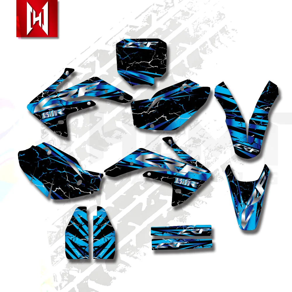 For HONDA CRF150R CRF 150R 2007 2008 2009-2025 2026 CRF150cc Motocross Backgrounds Decals Graphics Stickers Kits Number Custom 3