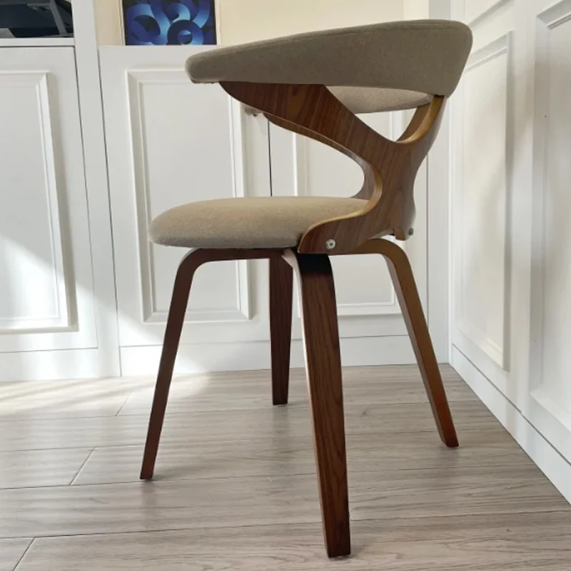 Mid-Century Modern Gardenia Swivel Dining Chair, Walnut Wood Finish Accent Chair for Home Living & Dining Room Decor