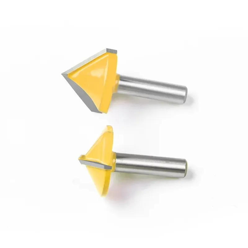 8mm Shank Double Flutes V-Type Slotting Cutter 60° and 90° and 120° and 150° 3D V-Groove Router Bits Computer Carving Knife