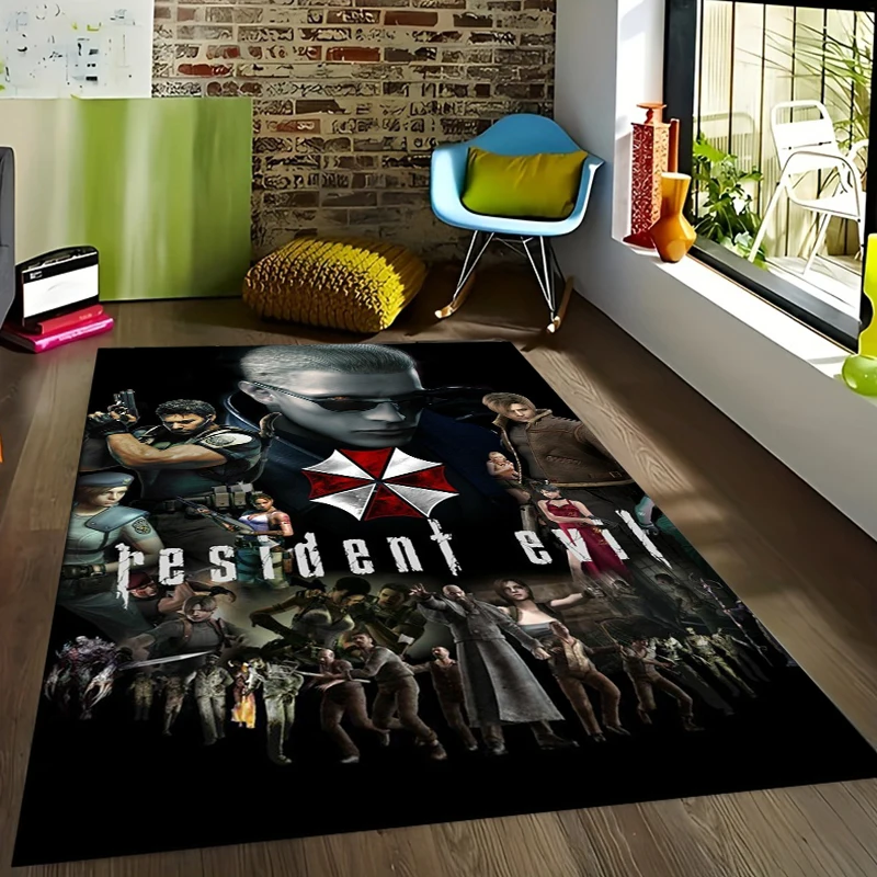R-Resident Evil Games Gamer Area Rug,Carpet Rug for Living Room Bedroom Sofa Doormat Decoration,  decoration chambre