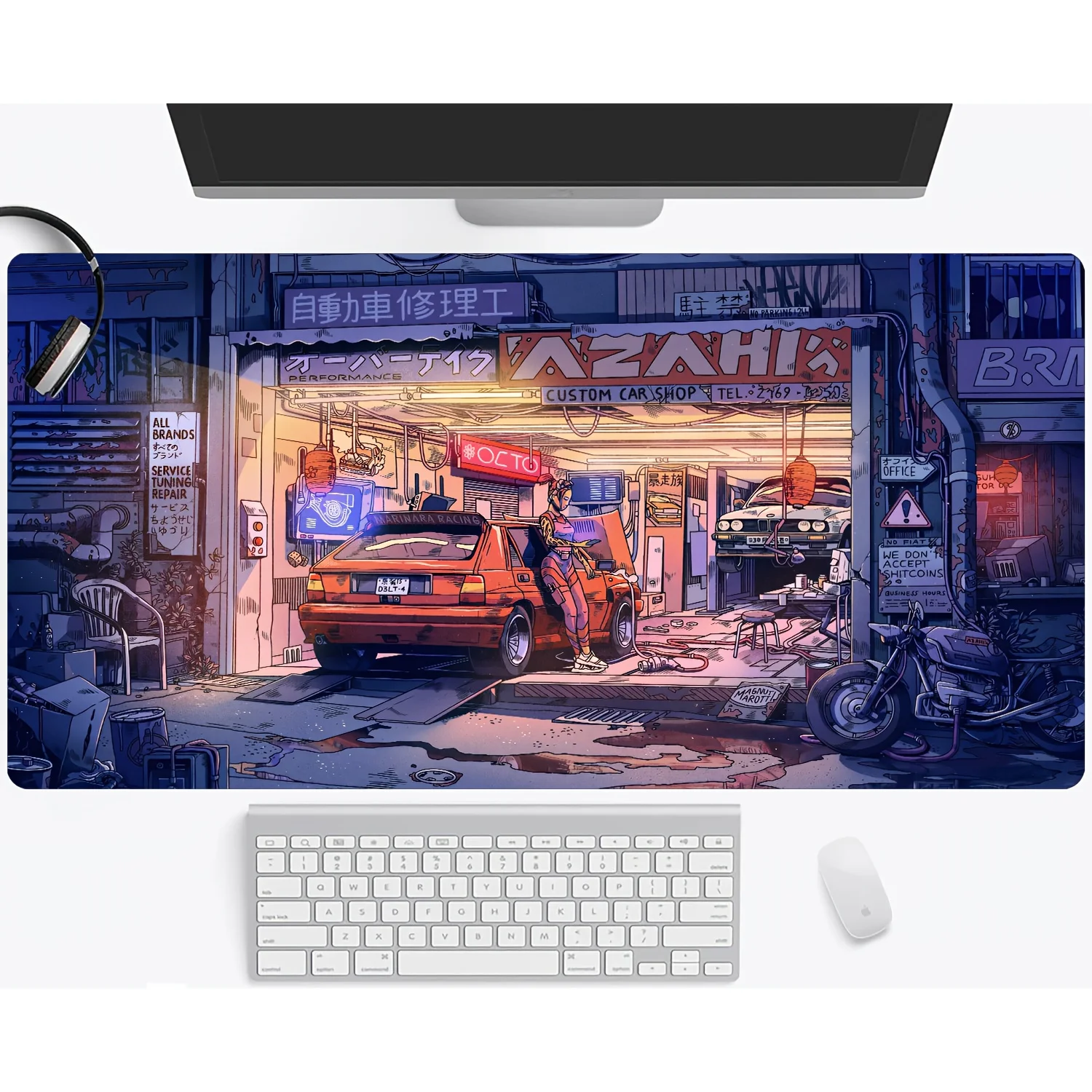 Automobile Repair Shop Theme Mouse Pad Desk Mat Gaming Mats Rubber Anti-Slip Durable PC Accessories Keyboard Extended Mouse Pads