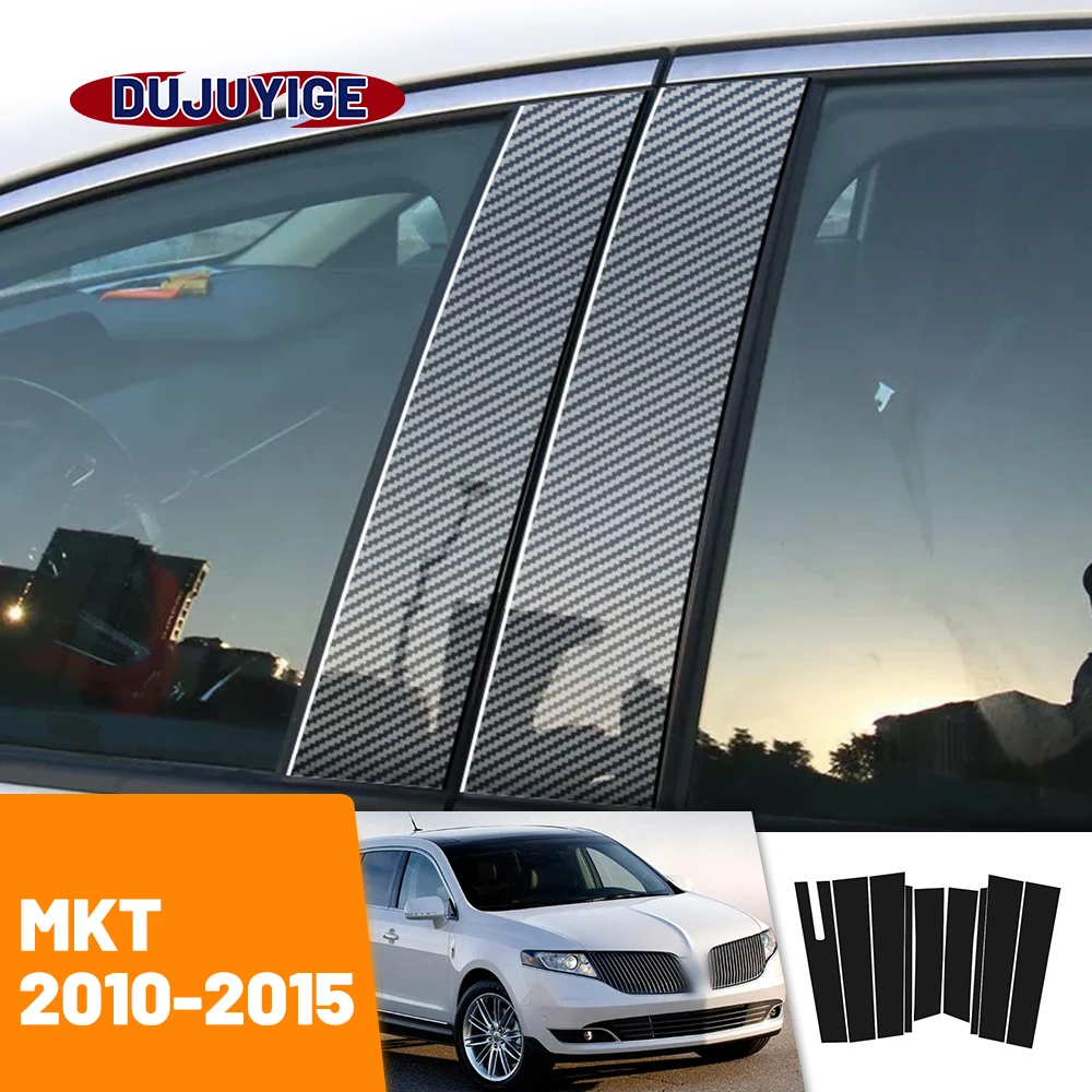 

For Lincoln MKT 2010-2015 2011 2012 2013 2014 Carbon Fiber Window Door Column Deal B C Pillar Post Cover Trim Sticker