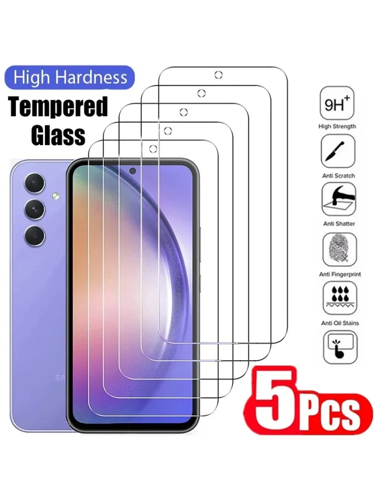 5 sztuk szkła hartowanego do Samsung Galaxy A35 A54 A13 A53 A52 A12 A22 A33 A32 A06 A52S A73 A05 A04 A55 A14 C55 M55 Screen Protector — zdjęcie 2