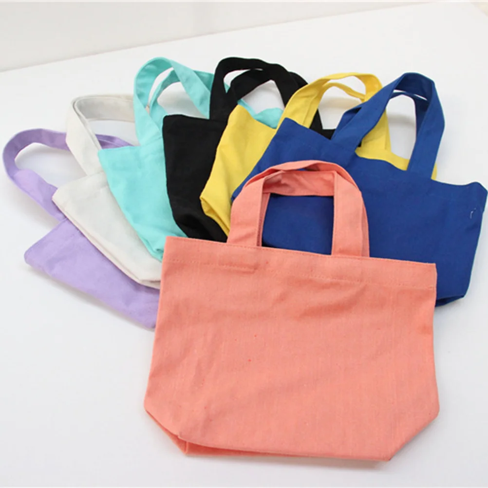 

Lunch Box Bag Reusable Canvas Tote Foldable Lightweight Large Capacity Storage For Office Workers Students Picnic Outdoor