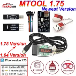 V1.75 MTool Rollback Programmer Mileage KM Adjustment Mtool with Dongle Denso Adapter Denso Pin Wire Cable Mileage Correction