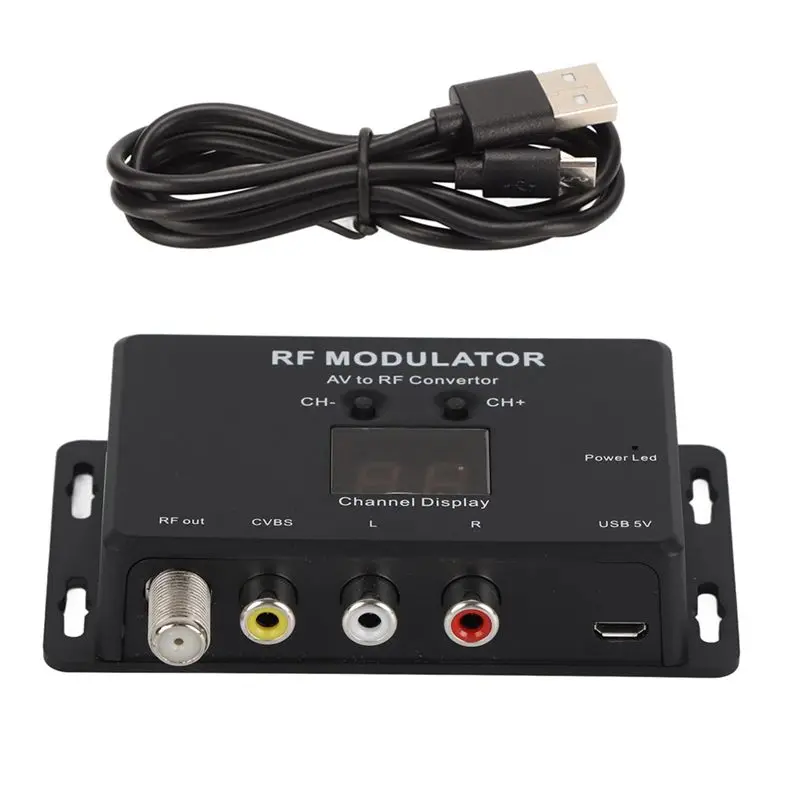 T23C RF Modulator Professional PAL NTSC 21 Channel AV To RF Convertor For Set Top Box DVR DVD