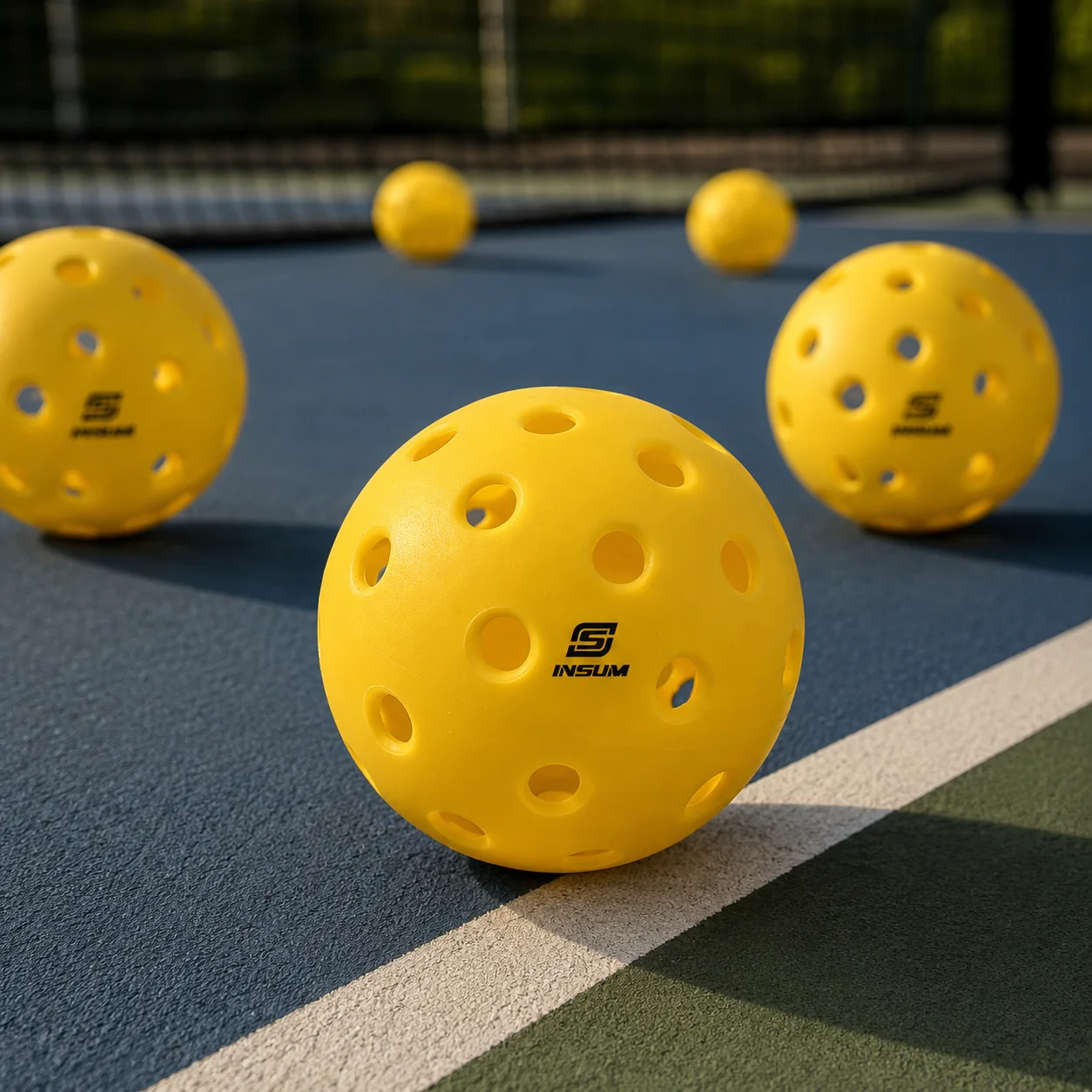 INSUM Outdoor Pickleball Balls 40 Holes High Performance Durable Pickleballs for Training & Tournament Play