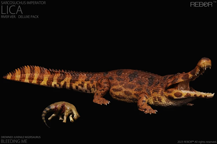 مستنقع Deinosuchus غرقت نموذج الديناصور الأباشيروس ، الإمبالاشيوساصور الإمبراطوري ، في الأوراق المالية ، ريال 1:35 ، 45 سنتيمتر ، حزمة فاخرة