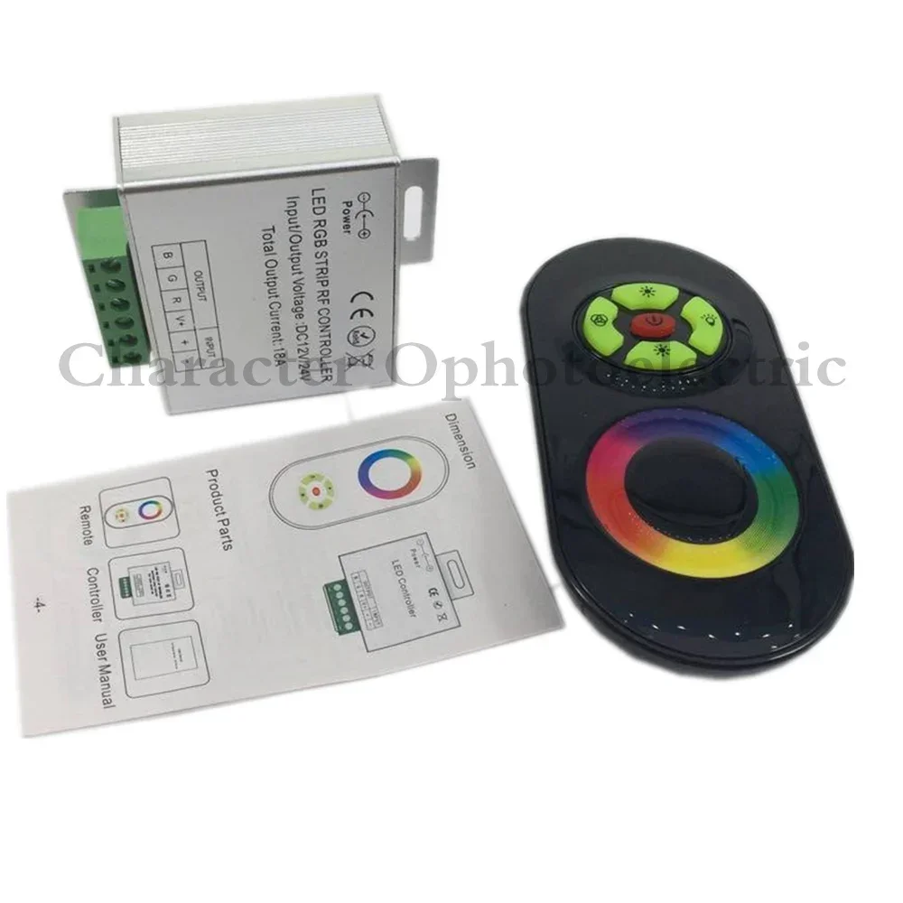 LED RGB Strip Controller 18A DC12V 24V RF Wireless Touch Remote Control Dimmer for LED 5050 2838 Colorful Light Bar String Lamps