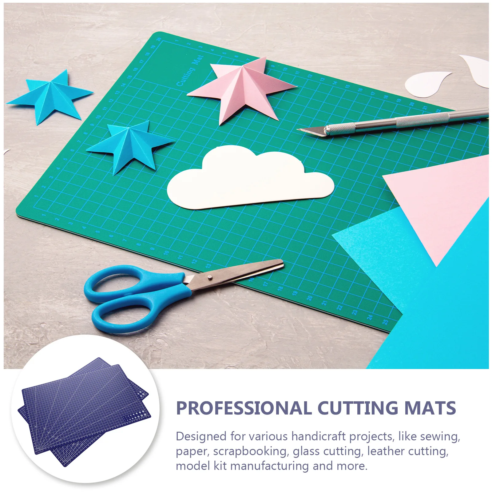 

2Pcs Cutting Mats Professional Double-Sided Art Carving Board for DIY Craft Projects Paper Shear Plate Durable PP Mat