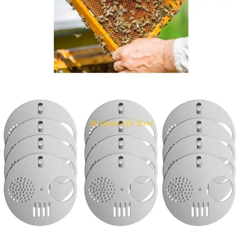 M7DF 12pcs Nest Door Disco ventilazione alveare comoda gestione alveare Gestione inossidabile Gate d'ingresso Disco