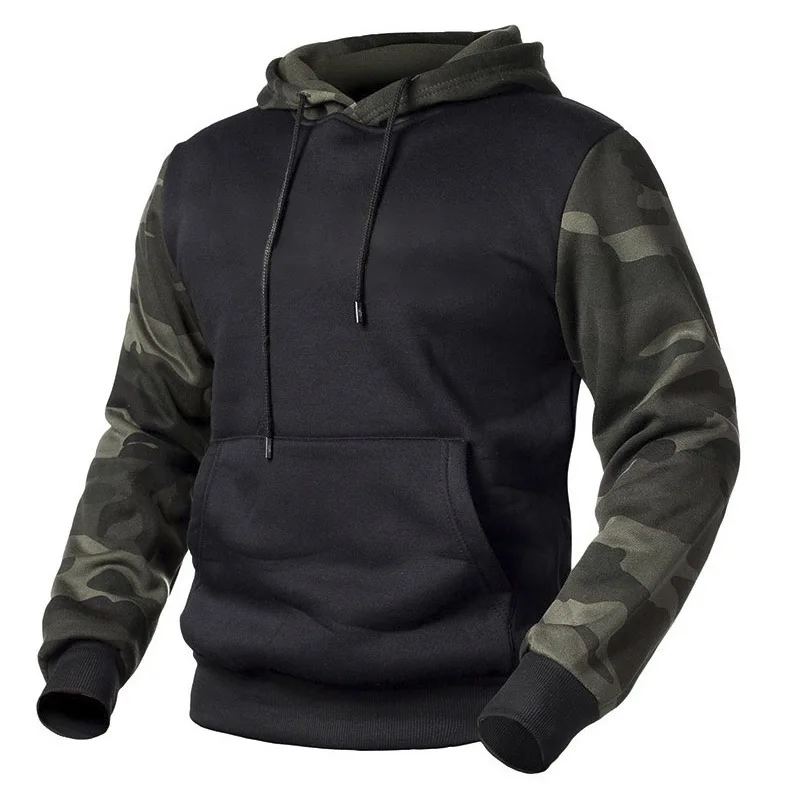 

2023 Hoodies Trendy Fleece Mens Autumn Winter Casual Hoodies Men Camouflage Pullover Sweatshirts Male Outwear Hooded Collar Tops