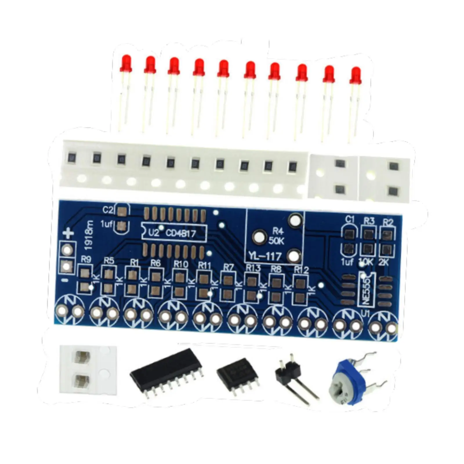 Running Light Board DIY Electronic Circuit Kit NE555 CD4017 LED for Science Hobby Projects