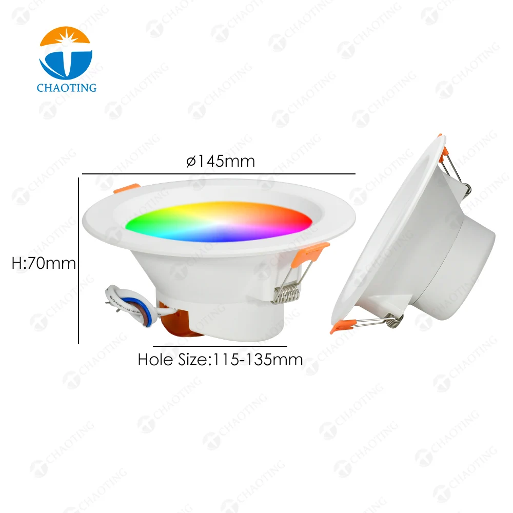 Plafonnier Led encastrable, rond et intelligent, avec wi-fi, Tuya, rvb, éclairage d'intérieur, 4 pouces, 12W, Cct, à intensité réglable, nouveau Style