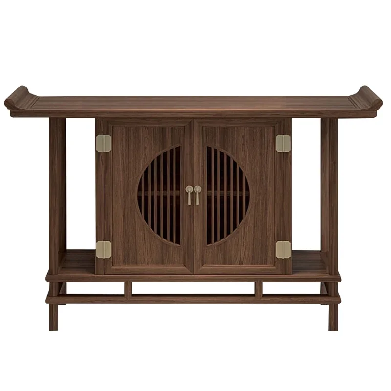 

Wood Wall Entrance Cabinet Solid Simple Altar a Long Narrow Table Light Luxury