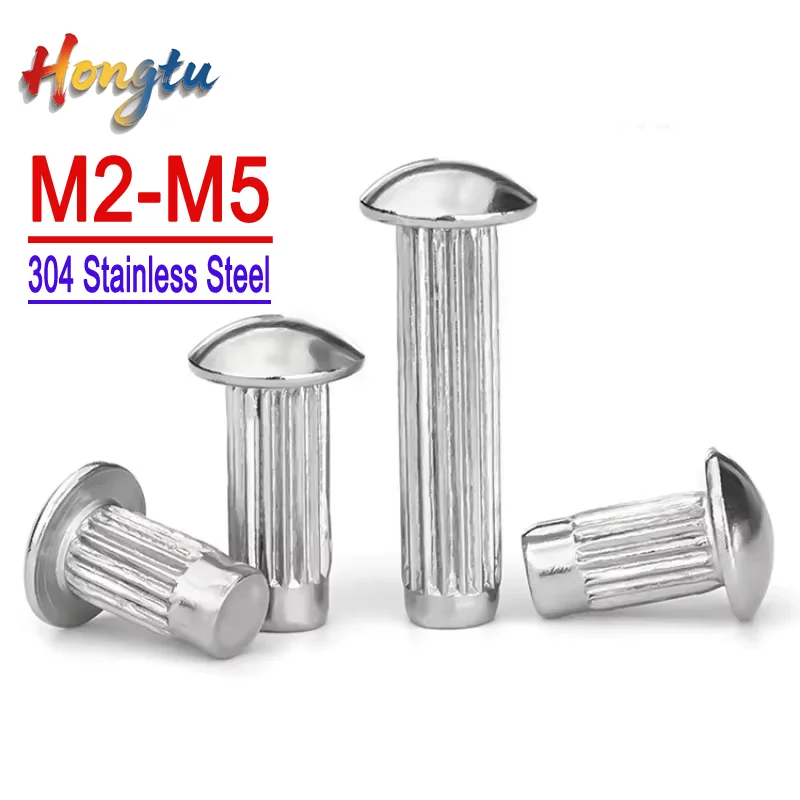 

304 Stainless Steel GB827 Rivets - M2-M5, A2-70, Semi-Button Round Head, for Name Plates