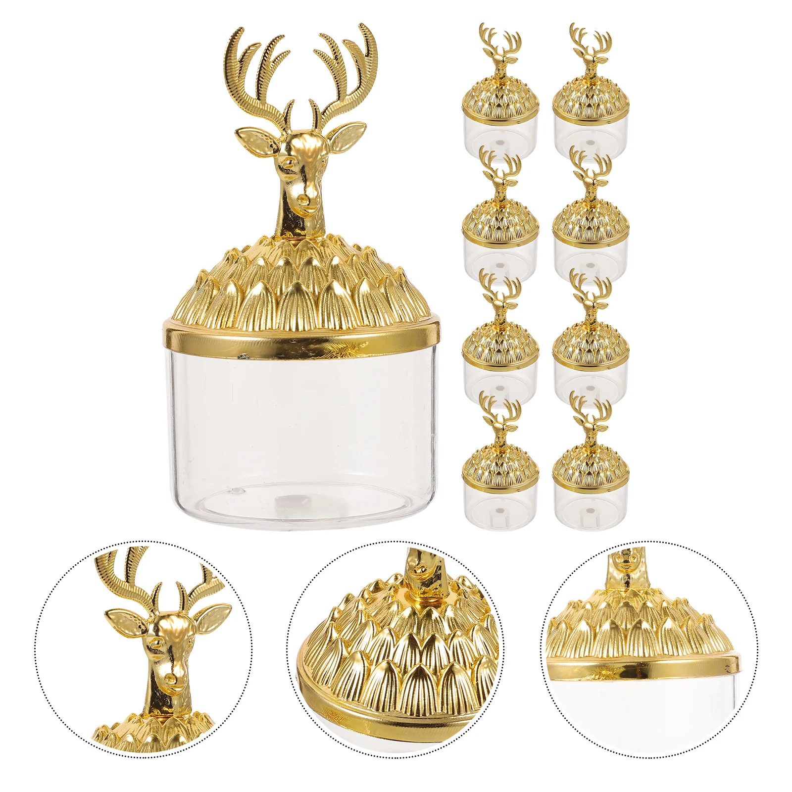 

12 Pcs Wedding Candy Container Small Boxes Christmas Cookie Jars Cookies Case Holders Xmas for Treats Holiday Elk