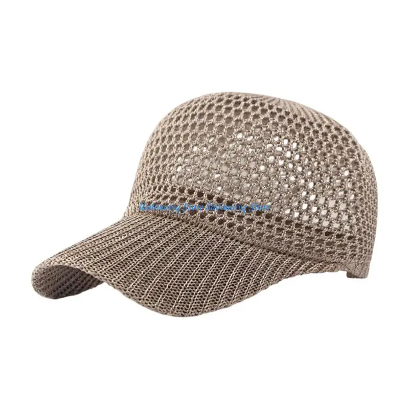 

573B Unisex Hat with Hole Mesh Design Quick Dry Fabric Adjustable Summer Hat