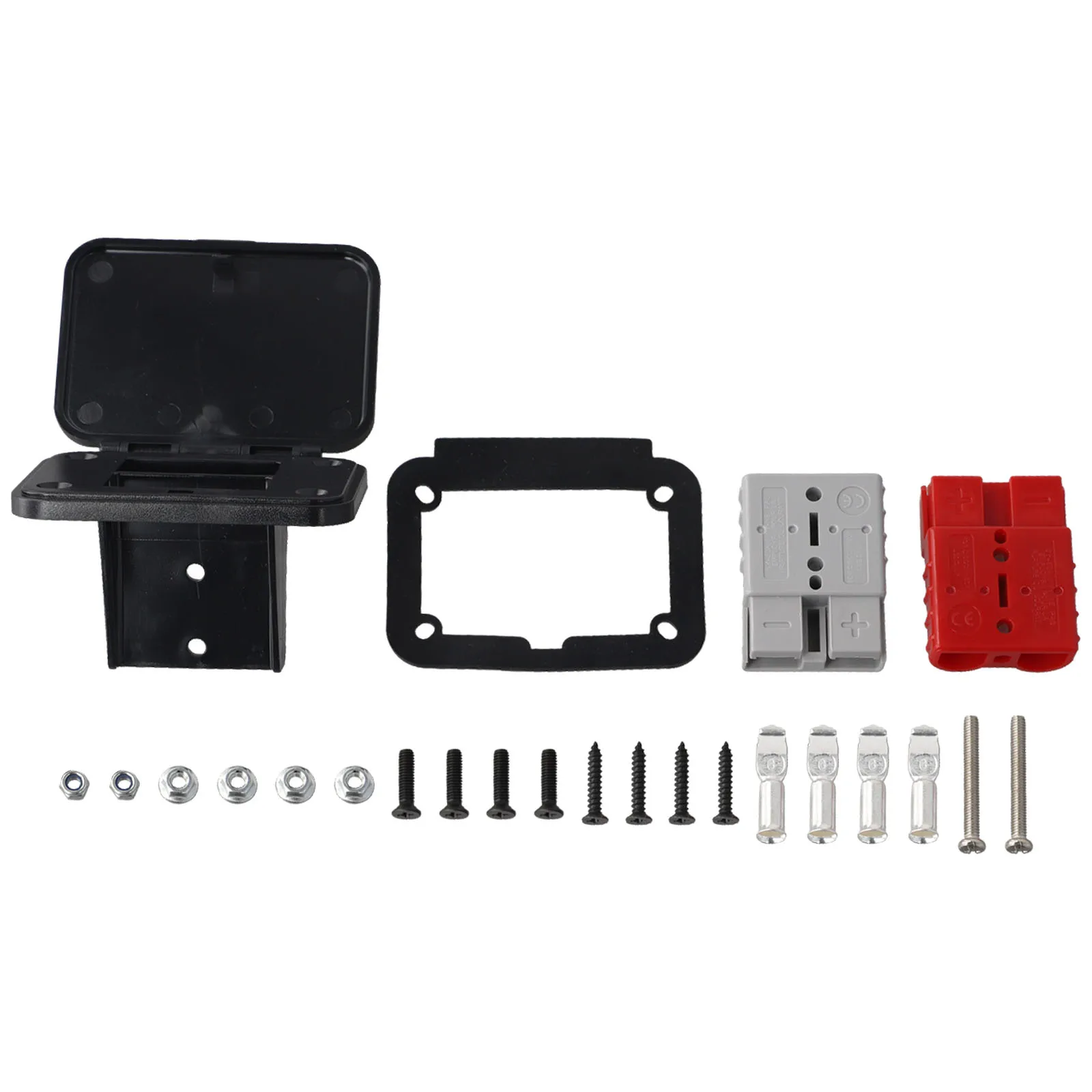 

Dual Flush Mount Bracket Panel Facilitating Swift Connections Using 50A For Anderson Connectors in Diverse Applications