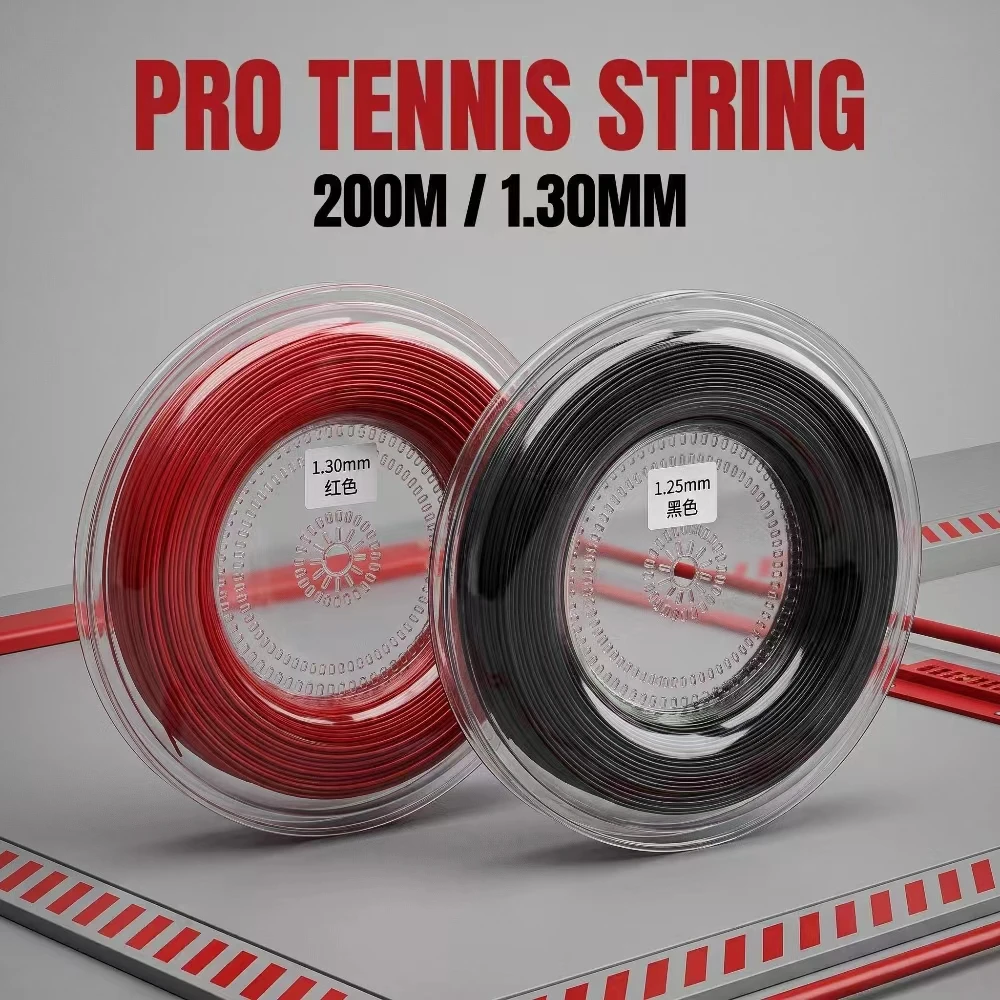 200mプレミアムポリエステルテニスストリングリール130mm耐摩耗性トレーニングラケットストリング